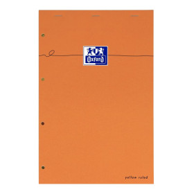 BLOC ORANGE OXFORD AGRAFE 4 TROUS 210x315 160P OPTIK P. JAUNE LIGNE 8mm+TAG