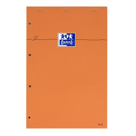 BLOC ORANGE OXFORD AGRAFE 4 TROUS 210x315 160P OPTIK P. Q5/5+MARGE+TAG