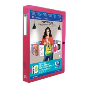 BOITE OXFORD POLYVISION 24X32 D40 PP TRANSLU ASSORTI