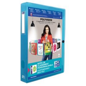 BOITE OXFORD POLYVISION 24X32 D40 PP TRANSLU BLEU