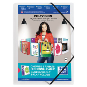 CHEMISE ELAST OXFORD POLYVISION A4 PP TRANSLU INCOLORE