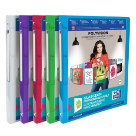 CLASSEUR OXFORD POLYVISION A4 D20 4AN -O PP TRANSLU ASSORTI