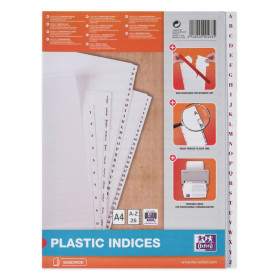 INTERCALAIRES ALPHABETIQUES A4 26 POSITIONS PVC 19/100 BLANC