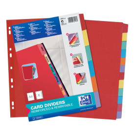 INTERCALAIRES NEUTRES A4 6 POSITIONS CARTE FORTE 225G ASSORTI
