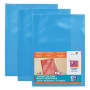 10 POCHETTE COIN OXFORD SACH A4 PVC150 LISSE BLEU