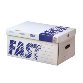 CONTENEUR D'ARCHIVAGE FAST COUV. MANUEL BLC/BLEU