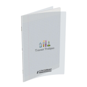 CAHIER DE TP CONQUERANT CLASSIQUE AGRAFE 210x297 96P 90G SEYES/UNI POLYPRO INCOL