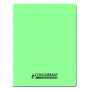 CAHIER CONQUERANT CLASSIQUE AGRAFE 170x220 32P 90G SEYES 3mm POLYPRO VERT