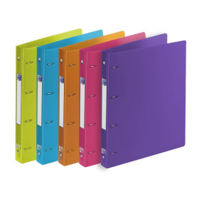 CLASSEUR OXFORD SCHOOL LIFE A4+ D30 4AN ROND PP TRANSL ASSORTI PAV
