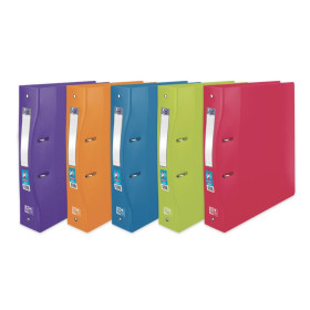 CLASSEUR OXFORD SCHOOL LIFE A4+ D60 ERGO 4AN ROND PP TRANSLU ASSORTI