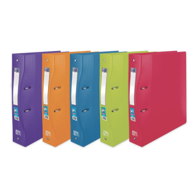 CLASSEUR OXFORD SCHOOL LIFE A4+ D60 ERGO 4AN ROND PP TRANSLU ASSORTI