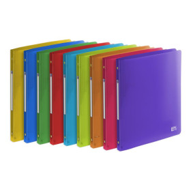 CLASSEUR OXFORD SCHOOL LIFE A4 D20 4AN ROND PP TRANSLU ASSORTI