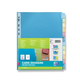 INTERCALAIRES NEUTRES OXFORD COLOR LIFE A4+ 12 POSITIONS 220G ASSORTI