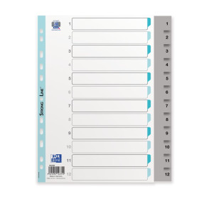 INTERCALAIRES NUMERIQUES A4XL 12P POLYPRO 12/100 GRIS