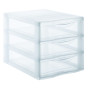 MODULE DE RANGEMENT SUNDIS A4 3 TIROIRS PP TRANSPARENT