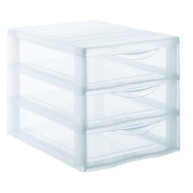 MODULE DE RANGEMENT SUNDIS A4 3 TIROIRS PP TRANSPARENT