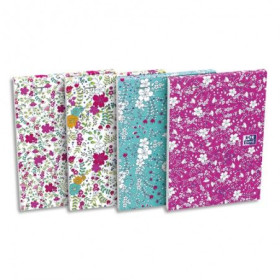 BLOC OXFORD FLORAL AGRAFE 105x148 160P OPTIK P. LIGNE 6mm ASSORTI