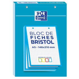 BLOC BRISTOL OXFORD 148x210 30 FICHES PERFOREES Q5/5 BLEU