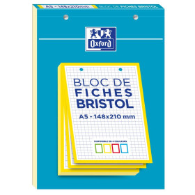 BLOC BRISTOL OXFORD 148x210 30 FICHES PERFOREES Q5/5 JAUNE