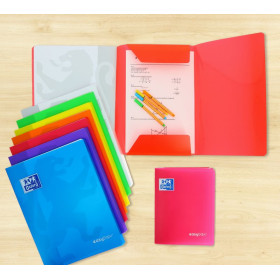 CAHIER OXFORD EASYBOOK AGRAFE 170x220 48P OPTIK P. SEYES POLYPRO ASSORTI