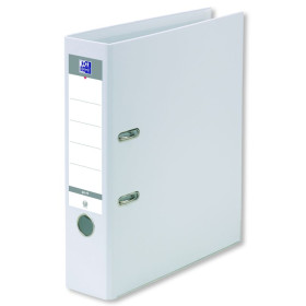 CLASSEUR A LEVIER OXFORD SMART A4 DOS 80MM 2 ANNEAUX PP/PP BLANC