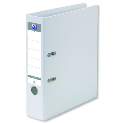 CLASSEUR A LEVIER OXFORD SMART A4 DOS 80MM 2 ANNEAUX PP/PP BLANC