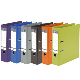CLASSEUR A LEVIER OXFORD SMART A4 DOS 80MM 2 ANNEAUX PP/PP ASSORTI