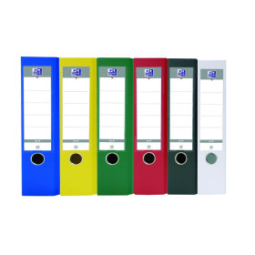 CLASSEUR A LEVIER OXFORD SMART A4 DOS 80MM 2 ANNEAUX PP/PP ASSORTI