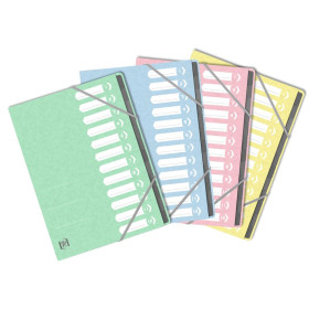 TRIEUR AGRAFE OXFORD TOP FILE + A4 12 POSITIONS ASSORTI PASTEL