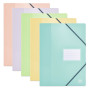 PROTEGE-DOCS OXFORD SCHOOL LIF A4 80 POCH PP OPAQUE ELASTIQUE ASSORTI PASTEL