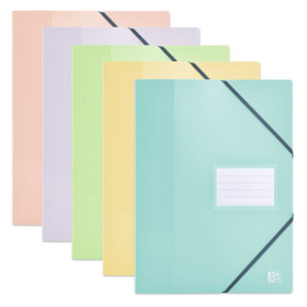 PROTEGE-DOCS OXFORD SCHOOL LIF A4 80 POCH PP OPAQUE ELASTIQUE ASSORTI PASTEL