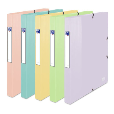 BOITE OXFORD SCHOOL LIFE 24X32 D25 PP OPAQUE ASSORTI PASTEL