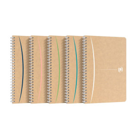 CAHIER OXFORD TOUAREG INTEGRALE 148x210 180P RECYCLE LIGNE 7mm+TAG ASSORTI