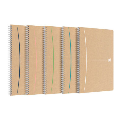 CAHIER OXFORD TOUAREG INTEGRALE 210x297 180P RECYCLE LIGNE 7mm+TAG ASSORTI
