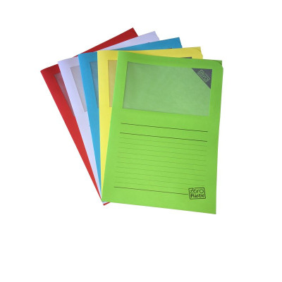 50 POCHETTE COIN A FENETRE ELCO ZERO PLASTIC 22x31 120G ASSORTI