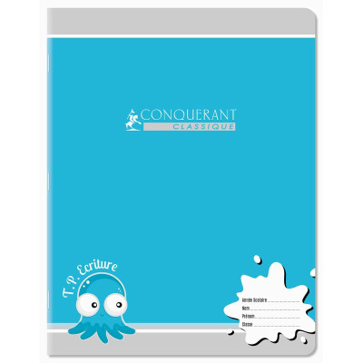 CAHIER DE TP CONQUERANT CLASSIQUE 170x220 AGRAFE 32P UNI /DOUBLE LIGNE 5/10 90G