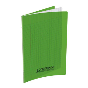 CAHIER CONQUERANT CLASSIQUE AGRAFE 170x220 48P 90G SEYES POLYPRO VERT
