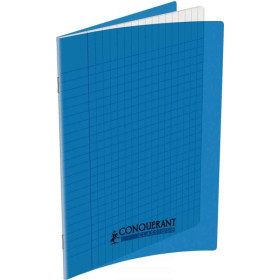 Cahier conquerant classique agrafe 170x220 96p 90g seyes polypro bleu