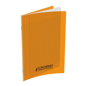 CAHIER CONQUERANT CLASSIQUE AGRAFE 170x220 96P 90G SEYES POLYPRO ORANGE