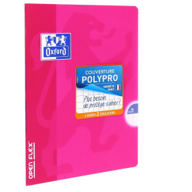 CAHIER OXFORD OPENFLEX AGRAFE 170x220 96P OPTIK P. SEYES POLYPRO ASSORTI