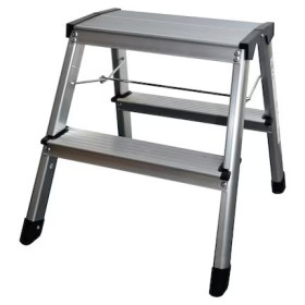 Marchepied pliant aluminium 2 marches charge max 150kg bicolore