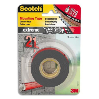 Scotch ruban fixation fort 19mmx1,5m w0524