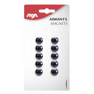 Blister 10 aimants 12mm noir