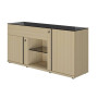 E-MOTION CHENE STRUCTURE CREDENCE 2 PORTES 1 TIROIR 3c