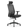 Fauteuil de bureau Acrux dossier filet et assise noire
