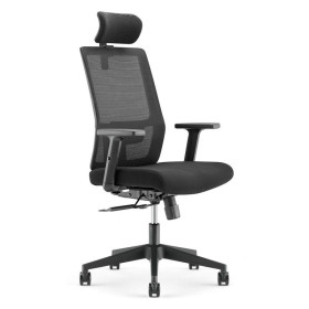 Fauteuil de bureau Acrux dossier filet et assise noire