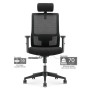 Fauteuil de bureau Acrux dossier filet et assise noire
