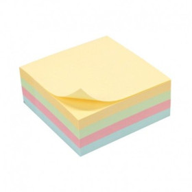 Bloc note repositionnable 4 couleurs pastel 320 feuilles 75x75mm unité