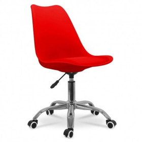 Fauteuil de bureau LACAR, coque rouge assise mousse