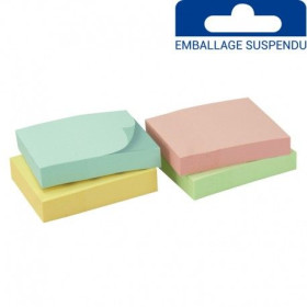 Bloc note repositionnable pastel 4 x 100 feuilles 50x37mm suspendu